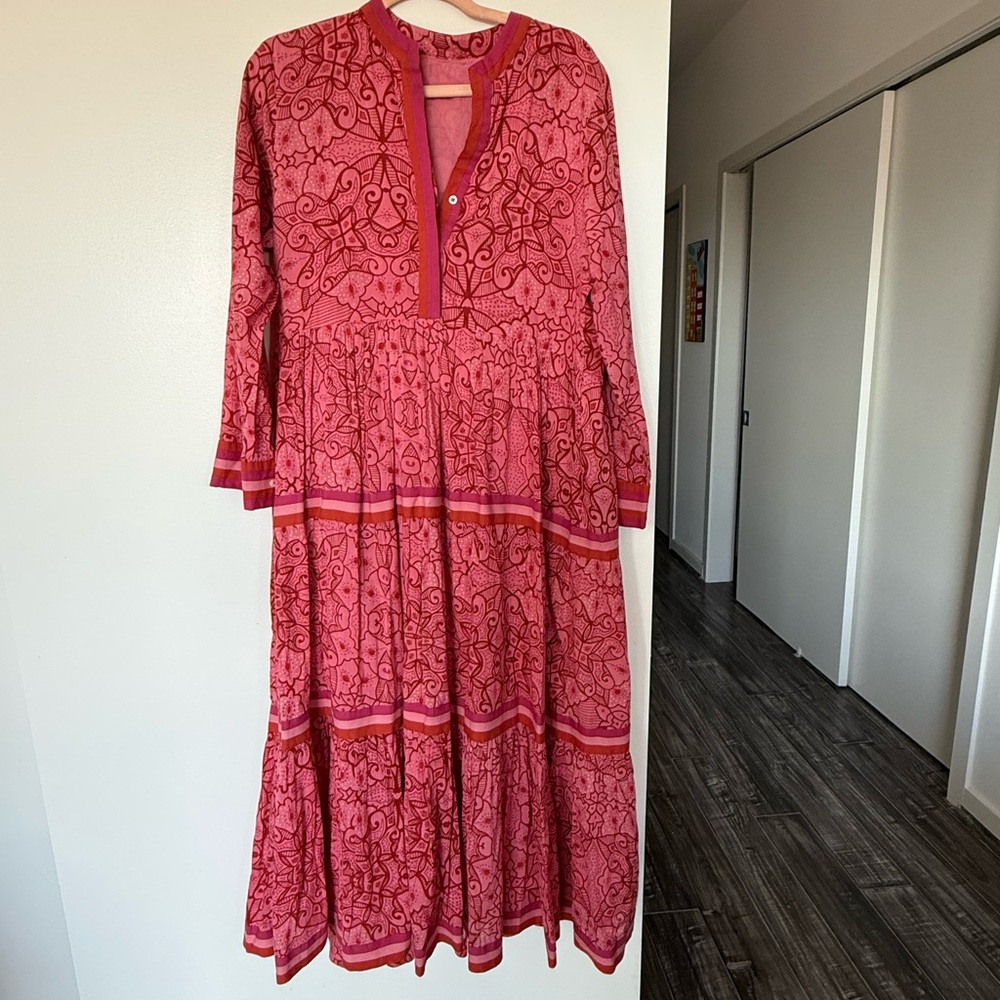Boho Pink Patterned Dress